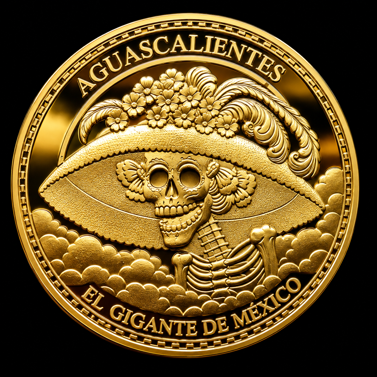 Cara principal de la moneda Aguascalientes, Catrina